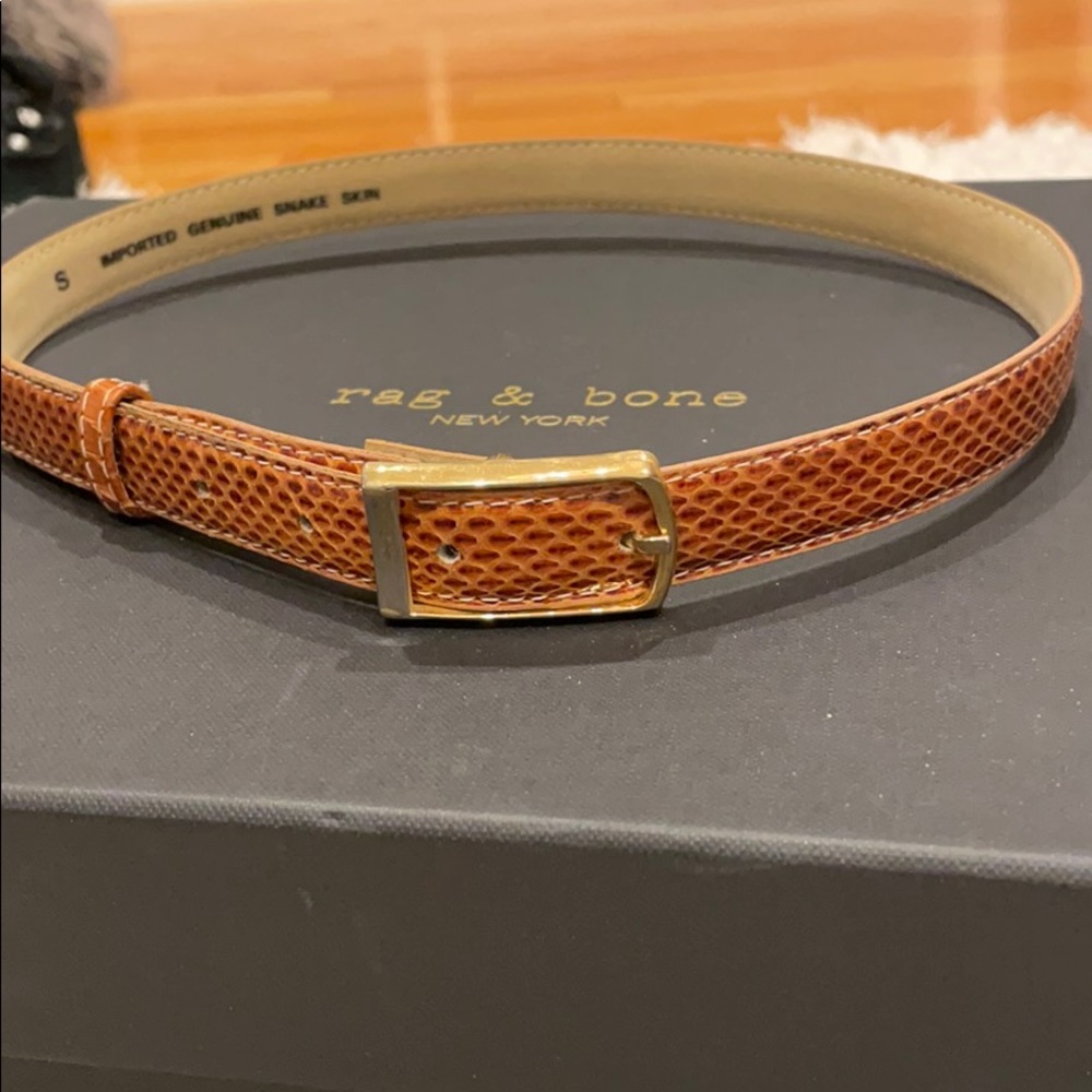 Brown snakeskin belt